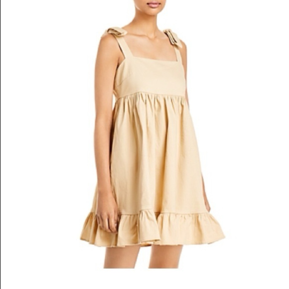 NWT Line & Dot Sabrina Twill Ruffle Mini Dress with Bow Straps